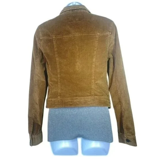 Aeropostale Womens Chocolate Brown  Fine Corduroy Jacket Size M Trucker Jacket - Picture 3 of 11